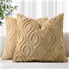 decorUhome Set di 2 federe per cuscini in finta pelliccia, 45 x 45 cm, decorative, morbide, in velluto, 45 x 45 cm, quadrate, stile bohémien, neutre, per divano, tortora