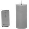 DRW Set di 4 candele in cera con LED e telecomando grigio 7,5 x 7,5 x 15 cm