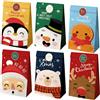 Dohe - Sacchetti regalo di Natale (12 pz.) - 12 adesivi per chiusura, dimensioni piccole, 12 x 22 cm, 6 disegni, sacchetti ricaricabili per feste, compleanni, biscotti, dolci