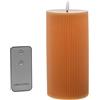 DRW Set di 4 candele in cera con LED e telecomando color caramello 10x10x20 cm