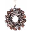 Villa d'Este Home Tivoli Ghirlanda in rattan e pigne naturali, effetto innevato, Ø28x8 cm, XMas