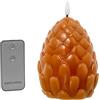 DRW Set di 4 candele ananas in cera con LED e telecomando colore caramello 10 x 10 x 13 cm