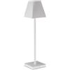 LE COQ PORCELAINE Etere lampada LED ricaricabile bianca alluminio Ø cm 13 h cm 38