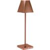 LE COQ PORCELAINE Etere lampada LED ricaricabile finitura corten Rosé alluminio Ø cm 13 h cm 38