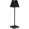 LE COQ PORCELAINE Etere lampada LED ricaricabile nera alluminio Ø cm 13 h cm 38