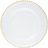 LE COQ PORCELAINE Helios piatto piano con perle oro Ø cm 27 (minimo 6 pezzi)