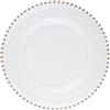 LE COQ PORCELAINE Helios piatto segnaposto con perle platino Ø cm 34 (minimo 6 pezzi)