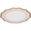 LE COQ PORCELAINE Ionica piattino per tazza tè rosa con filo oro al bordo e filo marly Ø cm 15,5 (minimo 6 pezzi)