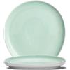 LE COQ PORCELAINE Ninfa piatto segnaposto obliquo acquamarina e bianco matt cm 30,5x27,5 h cm 4 (minimo 2 pezzi)