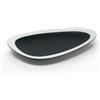 LE COQ PORCELAINE Persephone vassoio angolare nero matt con fascia bianca cm 28x19,5 (minimo 9 pezzi)