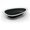 LE COQ PORCELAINE Persephone vassoio angolare fondo nero matt con fascia bianca cm 18,5x12,5 h cm 3,5 (minimo 18 pezzi)
