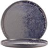 LE COQ PORCELAINE Phobos piatto frutta grigio con puntini reattivi blu Ø cm 20,5 (minimo 6 pezzi)