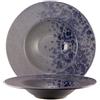 LE COQ PORCELAINE Phobos pasta bowl grigio con puntini reattivi blu Ø cm 28,5 (minimo 6 pezzi)