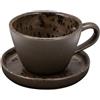 LE COQ PORCELAINE Phobos tazza tè marrone con puntini reattivi ruggine con piattino cl 23 cm 12,5x9 h cm 6,5 (minimo 6 pezzi)