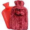 MAGIC SELECT Borsa Dell'acqua Calda con Copertura. Bottiglia Dell'acqua Calda da 1,6 L. Borsa dell'acqua Calda per Alleviare i Dolori alla Schiena e al Collo. Copertura Morbida con Pompon, Lavabile e Rimovibile