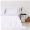 Zenoni & Colombi Lenzuola Matrimoniale 100% Raso di Cotone 300 fili - Set Completo letto compreso di lenzuolo sopra, sotto e federe, Made in Italy (Bianco, Matrimoniale)