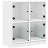 vidaXL Mobile con Ante in Vetro Bianco 68x37x75,5 cm