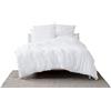 MLH MY LINEN HOME My Linen Home Set Copripiumino/Biancheria da Letto in Lino Lavato (100% StoneWashed) Bianco, 1 Copripiumino 200x200 cm e 2 Federa Cuscino Lino 50x70 cm I Copripiumino Con Cerniera