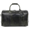 SID & VAIN borsa viaggio tracolla vera pelle CHAD grande XL I duffle bag weekend uomo I borsone bagaglio a mano sportivo verde-vintage fatto a mano