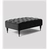 AZ Interiors Royal Furniture Chesterfield - Tavolino da caffè in velluto con contenitore, contenitore ottomano con gambe, poggiapiedi rettangolare imbottito in velluto con contenitore, panca portaoggetti in velluto nero, 120 x 45