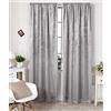WOLTU Tende Oscuranti Finestre Tenda Drappeggio Velluto Stampato Termica Isolante Pesante 2 pannelli, Grigio argento, 135x175cm