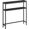 VASAGLE Tavolo Consolle, 20 x 80 x 80 cm, Tavolino Stretto, Tavolo da Ingresso Moderno con 2 Ripiani, Per Soggiorno, Camera da Letto, Grigio Antracite e Nero Inchiostro LNT130B22