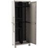 Toomax armadio Wood Midi Portascope con 4 ripiani Interni, in plastica da Interni ed esterni, colore grigio tortora/grigio chiaro.