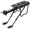 ROCKBROS Portapacchi Universle Regolabile per Bici MTB Portapacchi Posteriore Mountain Bike Capacità Portata Massima 50kg Carrier Rack in Alluminio con Riflettore 24-29 Pollici