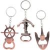 MisFun 3 Pezzi Portachiavi Apribottiglie, Apribottiglie Personalizzato Portachiavi Multifunzione Vintage Con Ancora E Timone, Apribottiglie Birra Multifunzionale Apribottiglie Apribottiglie Portatile