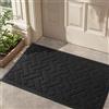 LEKEEPGO Tappetino per porta, 60 x 90 cm, zerbino interno esterno, antiscivolo, antiscivolo, ingresso lavabile, tappetino d'ingresso interno assorbente e durevole, nero