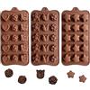 Yhuasia Stampi per Cioccolato, 3 Pezzi Stampi per Cioccolatini in Silicone, Stampi Flessibili per Cioccolatini, Stampi in Silicone per Caramelle, for Home Kid Baking Making Chocolate Candy Cake Jelly