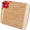 BlauKe Tagliere da Cucina in Legno di Bamboo con Scanalatura per Succhi (37x29cm) - Tagliere in Legno Grande per Carni Verdure Formaggi Aperitivo o Pane - Vassoio da Portata - Tagliere in Bambù Professionale