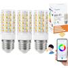 I-SHUNFA WiFi RGBWW E27 Led Lampadina intelligente,10W 800Lm (RGB & 2700K-6500K) AC 230V,cambio di colore con lampade a sincronizzazione musicale, Lavora con l'app Alexa Google home (2 pezzi)