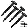 Dtoterul Cerniere per Legno 4 Pezzi Cerniere a T in Ferro Cerniere a Forma Nero Cerniere Cerniere a T in Metallo per Porte da Fienile Cerniera con Viti per Cancelli Giardino Recinzioni Cerniere
