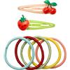 GRUSS & CO Set di accessori per capelli con motivo frutta | Set regalo con 2 fermagli per capelli glitter e 5 elastici per capelli | Regalo di compleanno per bambini, sacchetto della scuola, ragazza