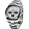 DAOLVEN Pagani Design 1644 Orologio da polso da uomo, movimento al quarzo VK63, in acciaio inox, impermeabile fino a 100 m, quadrante Panda, cronografo, Meteorite Bianco, Classico