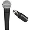 Shure MVX2U Interfaccia digitale XLR-to-USB con jack per cuffie, preamplificatore di 60 dB + Shure SM58-LCE Microfono con pattern polare a cardioide per l'uso professionale