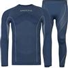 Snocks Biancheria Intima Termica Uomo - Maglia Manica Lunga e Calzamaglia Termica Uomo Invernale - Biancheria Intima Funzionale Sportiva - Blu Navy - M