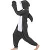 RANSUU Tuta intera da adulto, squalo, costume da animale, pigiama per Halloween, Natale, tuta da donna e uomo, unisex, per carnevale, Grigio, S