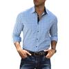 Elegancity Uomo Camicia in Velluto a Coste a Manica Lunga Casual Camicia Uomo Giacca Regular Fit Button Up Camicia Giacca con Tasca con Patta Blu Navy，XL