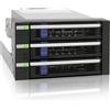 Icy Dock Backplane Cage, Rack Mobile, Scatola di Gabbia con cassetto Hot Swap per 3 x HDD/SSD 2,5 o 3,5 SAS II/SATA III 6Gb/s in 2 alloggiamenti da 5,25 in alluminio - Icy Dock FatCage MB153SP-B