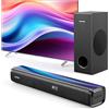 MEVOSTO Sound Bar per TV con subwoofer PC Gaming 2.1CH MEVOSTO 2025 aggiornato TV Soundbar Deep Bass Computer Sound System BT 5.3/USB/HD-ARC/Ottico/AUX Bassi e alti regolabili - Home Theater