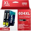 Halloya 604XL Cartucce Compatibili per Epson 604 XL Multipack per Expression Home XP-2200 XP-2205 XP-3200 XP-4200 Workforce WF-2910 WF-2930 WF-2950 (2 Nero)