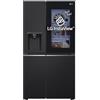 LG GSGV80EPLL Frigorifero Americano Side By Side InstaView, 635L, Frigorifero Total No Frost, Wi-Fi, Door & Linear Cooling, Dispenser Acqua e Ghiaccio Con Allaccio, Fresh Balancer, Nero Opaco