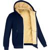 Fnfmrfmr Felpe con cappuccio da uomo in lana d'agnello con cerniera addensare giacche calde a maniche lunghe felpe in pile cappotti neri, blu navy, XXXXL