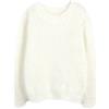 Huixin Pullover A Maglia Donna Mohair Maglioni Autunno Invernali Tunica Rotondo Collo Manica Lunga Fashion Calda Addensare Maglia Pullover Jumper Maglie (Color : Bianca, Size : One Size)