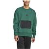 adidas Felpa da uomo in pile City Escape, Verde Collegiato, M
