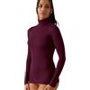 LADY·C Maglia Modal e Cashmere Collo Alto Manica Lunga Donna Leggera Calda e Morbida (Viola, XL)