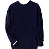 Generic Maglione girocollo da uomo in 100% lana merino, tinta unita, lavorato a maglia, a maniche lunghe, caldo, blu navy, L