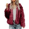 Generic Giacca Nera Donna - Cappotto da Donna Giacca in pelliccia con cappuccio a Maniche Lunghe sul davanti Capispalla caldi Giacche shaggy Giacca Piumino Corto